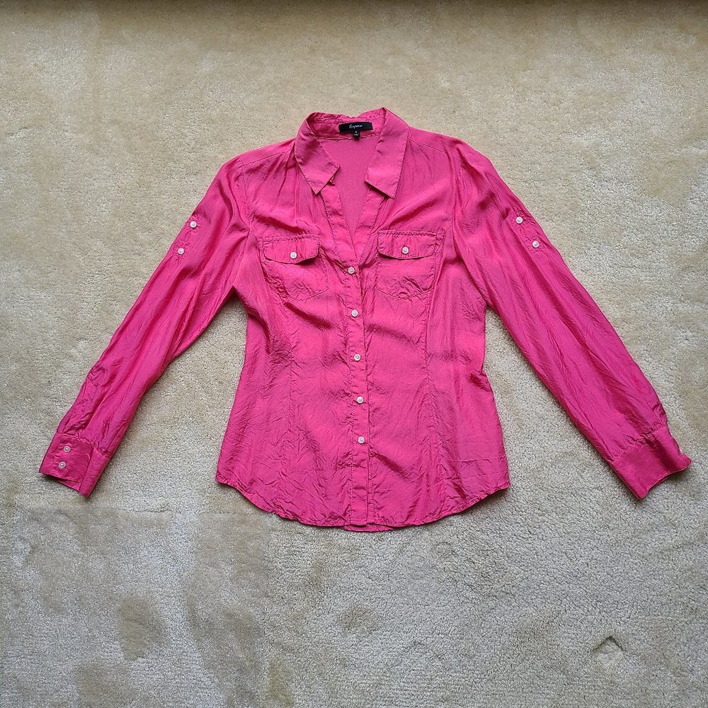 Express Silk Blouse Pink Size Small